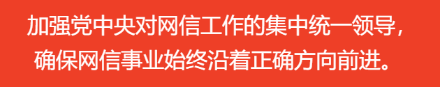 加强党中央对网信工作的集中统一领导，确保网信事业始终沿着正确方向前进。